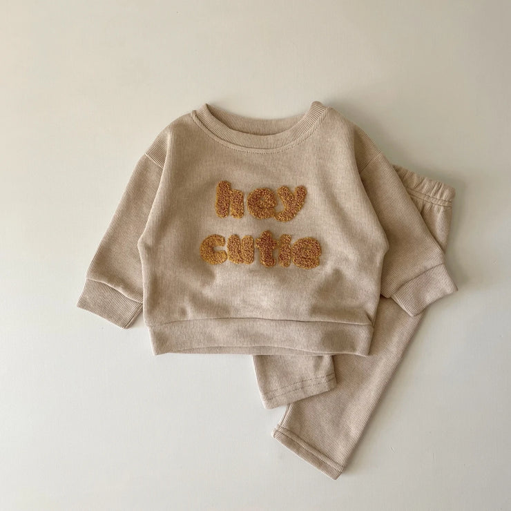 "Autumn Baby Clothes Set: Tops Sweater + Trouser Outfits."