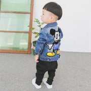 Disney  Mickey Mouse Cartoon Baby Boys Jacket Children Fashion Japanese Korean style Cowboy Outerwear & Coats Kids Clothes