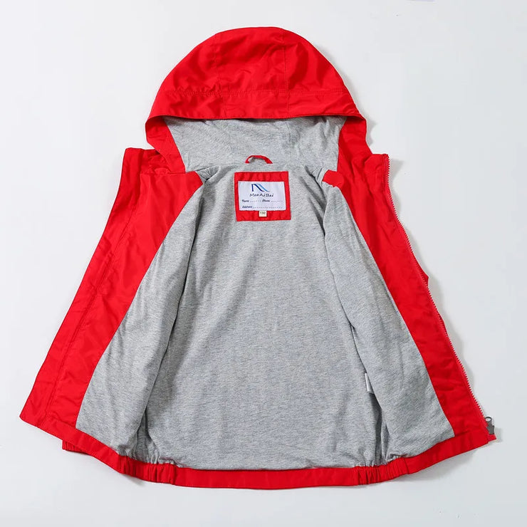 Children Boys Outwear New 2023 Spring Windproof Hooded Cotton Jacket For 3-14 Yrs Kids Fashion Clothes