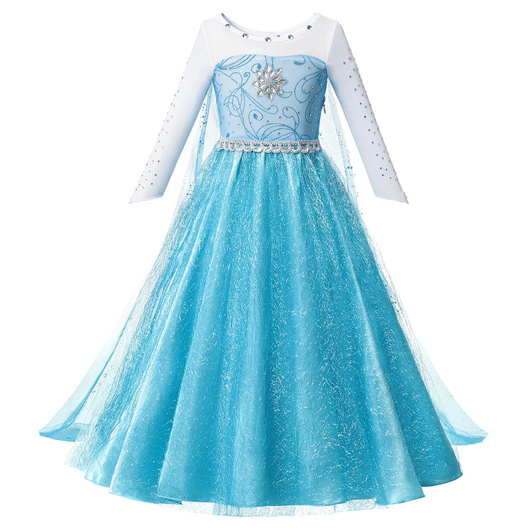 Disney Frozen Elsa Princess Girls LED Light Up Dress Halloween Carnival Clothing Party Kids Cosplay Snow Queen Children Costume