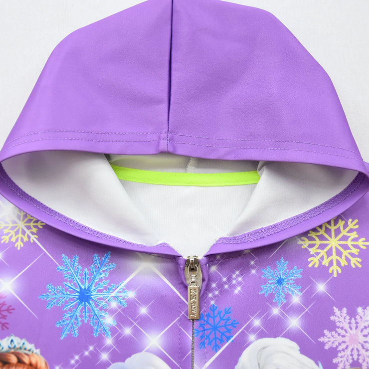 Girls Jacket Winter Spring Autumn Hooded Children's Baby Kids Christmas Coat Kids Outing Clothes Frozen Elsa 2-10 Years