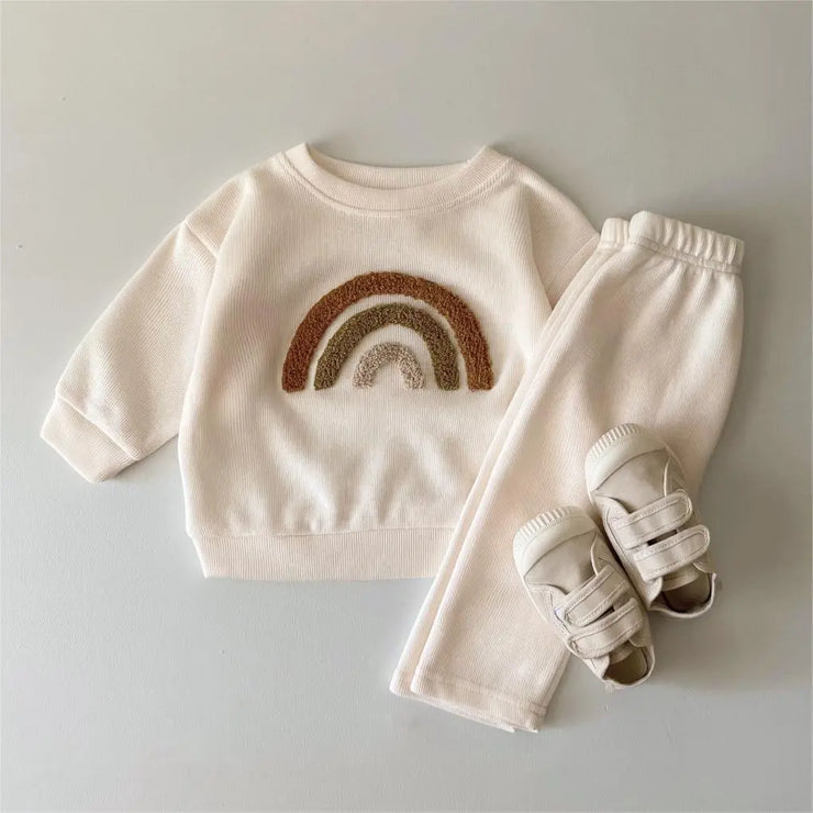 "Autumn Baby Clothes Set: Tops Sweater + Trouser Outfits."