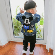 Disney  Mickey Mouse Cartoon Baby Boys Jacket Children Fashion Japanese Korean style Cowboy Outerwear & Coats Kids Clothes