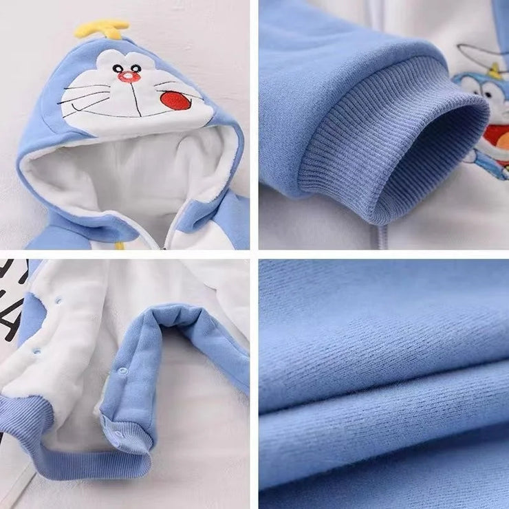 Newborn Baby Boy Girl Doraemon Pooh Bear Clothing Animal Cartoon Hooded