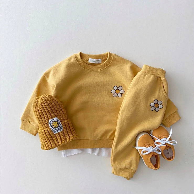 Girls Clothing: Autumn/Winter Baby Girls  Floral Sweatshirt + Pants Set