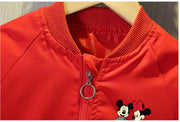 2024 Spring Children Girls Boys Jacket Coat Cartoon Mickey Minnie Mouse Middle And Little Kids Fall Fashion Outerwear Clothing