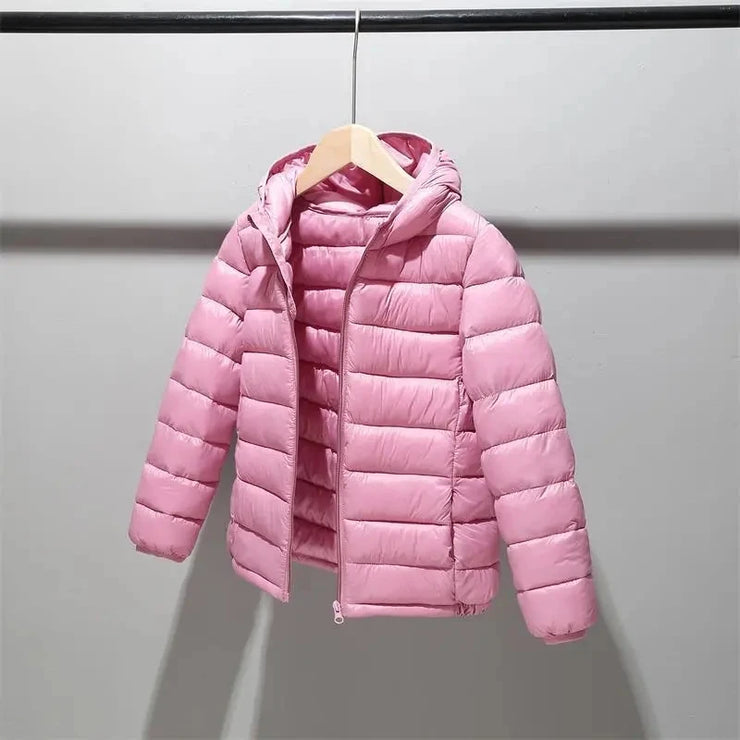 Autumn Girls Down Jacket 4-12 Years Children Clothing Winter Boys Warm Snowsuit Jackets Kids Hooded Light Down Outerwear Coats