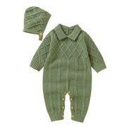 Newborn baby bodysuits with hats, perfect for autumn and winter. Ideal for baby boys and girls.