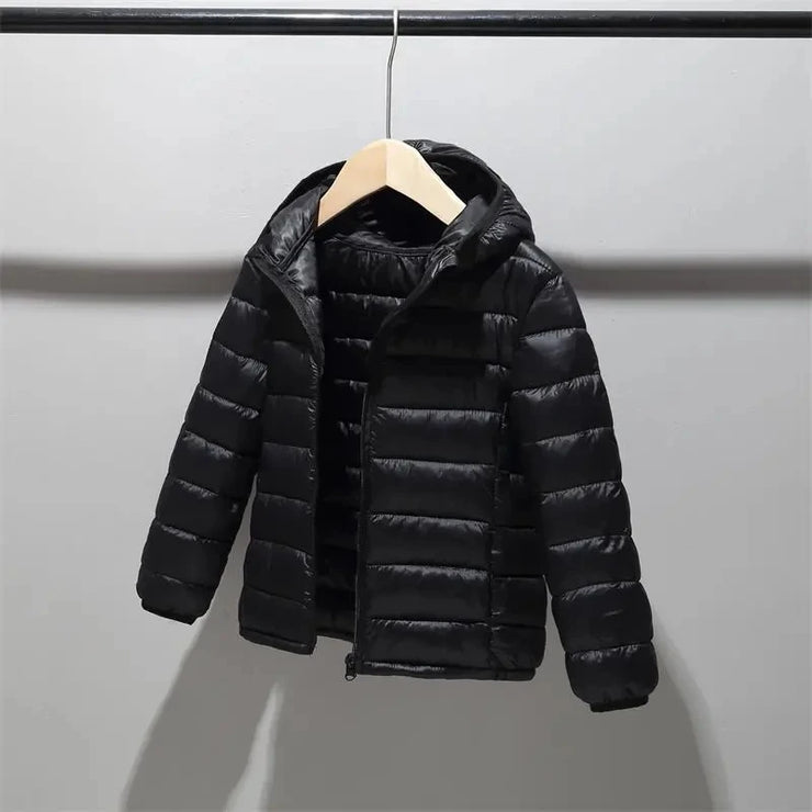 Autumn Girls Down Jacket 4-12 Years Children Clothing Winter Boys Warm Snowsuit Jackets Kids Hooded Light Down Outerwear Coats