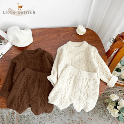 NewbornSet Sweater+Pant Child Long Sleeve Clothing Suit Knitted Pullover Baby Clothes 3M-2Y