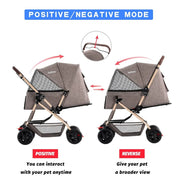 Pet Trolley Pet Dog Stroller for Cats and Dog Four Wheels Carrier Strolling Cart With Weather Cover Car for Dogs Products Home