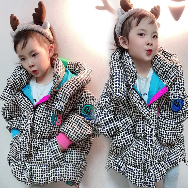 Toddler's and Girls  Coat Jacket Cotton Outwear 2024 Black Warm Thicken Velvet Winter Windbreaker Children's Clothing