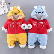 Newborn Baby Boy Girl Doraemon Pooh Bear Clothing Animal Cartoon Hooded