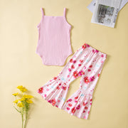 Summer Fashionable Cute Strap Girls' Set