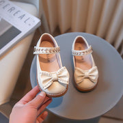 Spring New Girls' Casual Leather Shoes