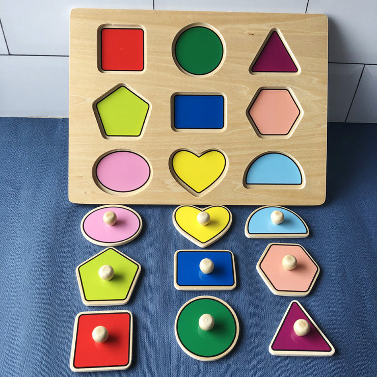 Montessori Early Intelligence Development Children's Educational Toys Hand Holding Puzzle Board