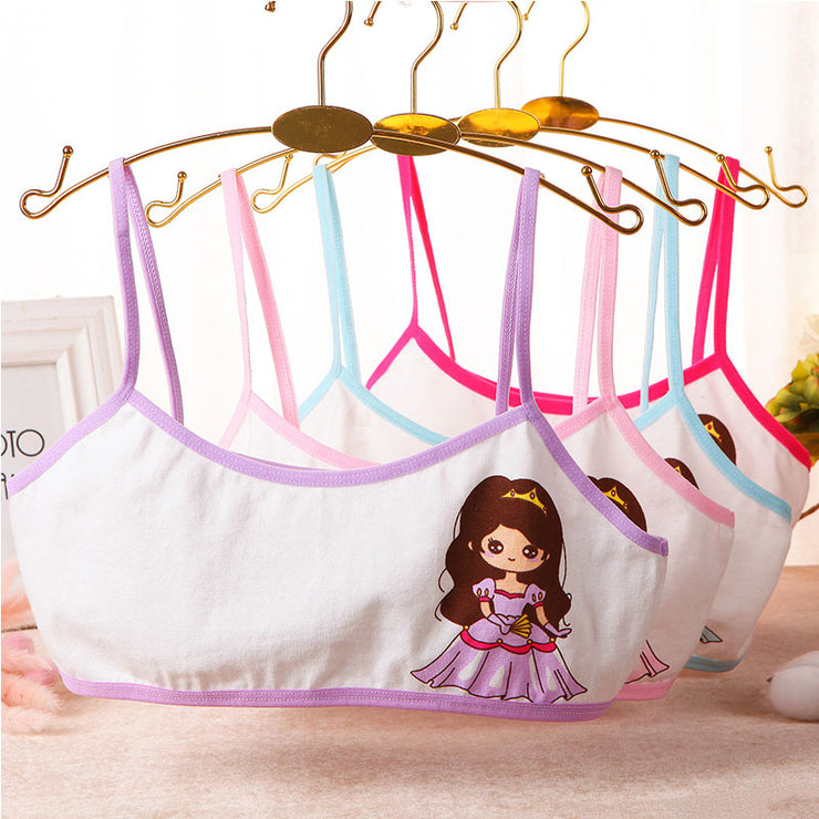 Girls Cotton Cartoon Camisole Underwear Bra