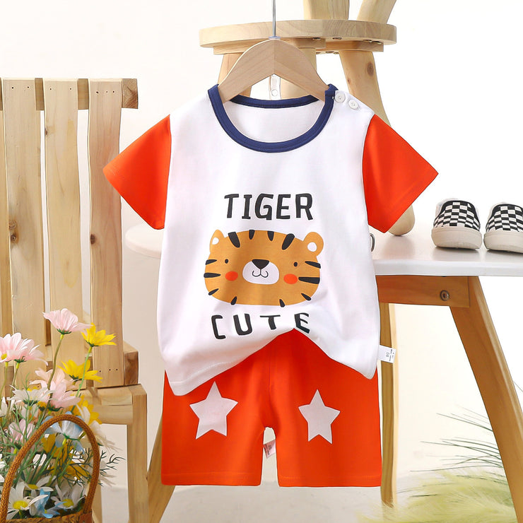 Short-sleeved Suit Pure Cotton Boys' Clothes