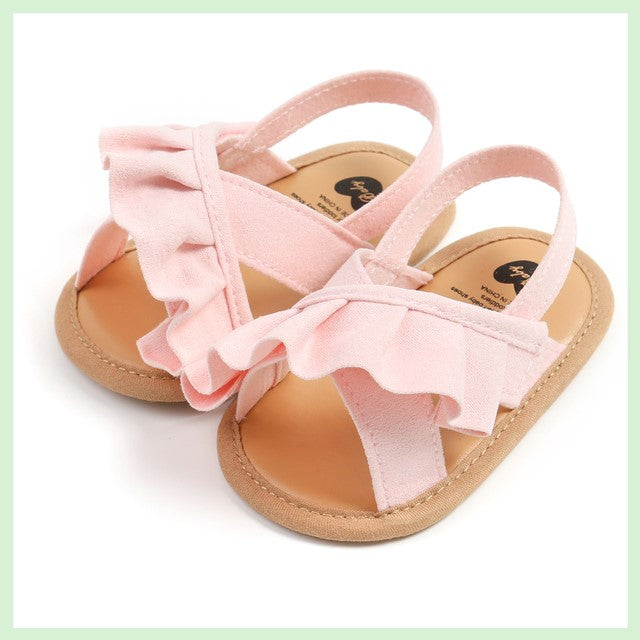 Newborn Infant Baby Girls Shoes Summer Ruffles