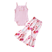 Summer Fashionable Cute Strap Girls' Set